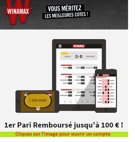 Bonus d'entrée offert par Winamax